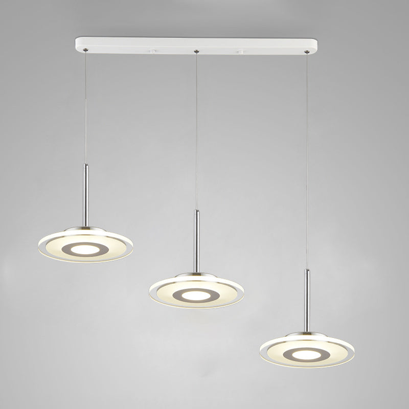 Simplicité LED Pendante luminaire de drop lampe à chute géométrique avec ombre acrylique