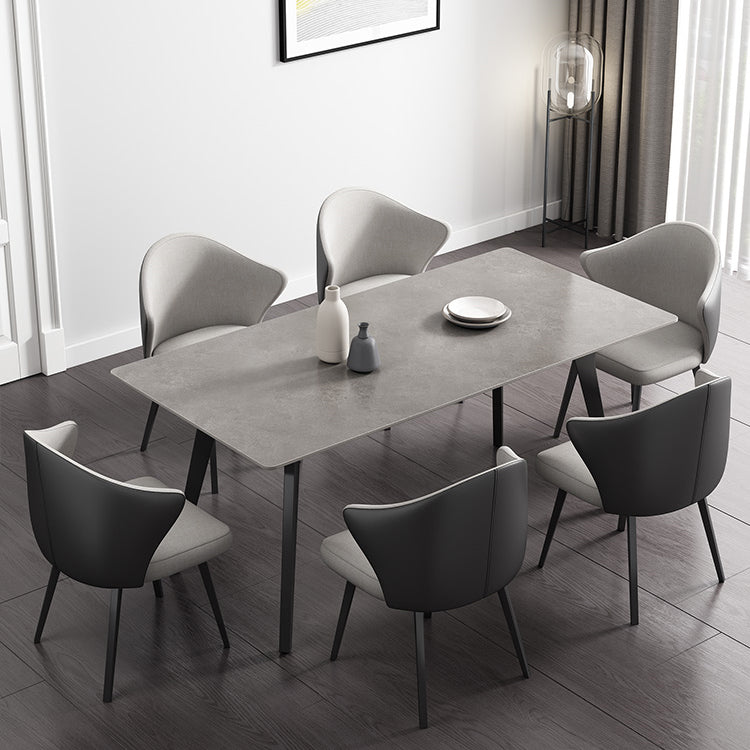 Forma rectangular mesa de estilo industrial mesa de piedra sinterizada para uso doméstico