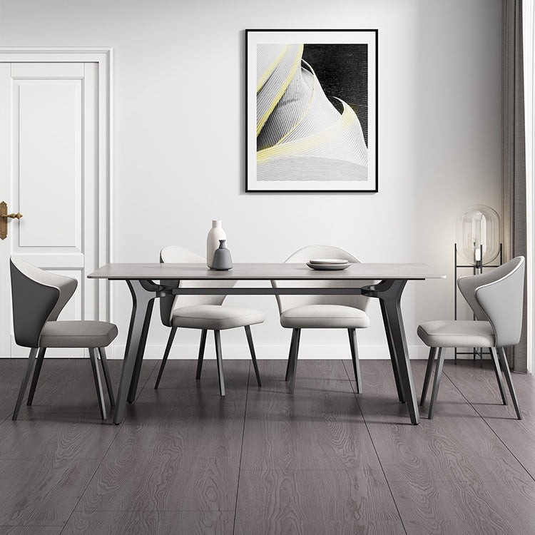 Forma rectangular mesa de estilo industrial mesa de piedra sinterizada para uso doméstico