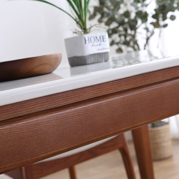 Square Marble Dining Table Industrial Style 4 Legs Table for Dining Room