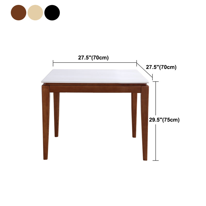 Square Marble Dining Table Industrial Style 4 Legs Table for Dining Room