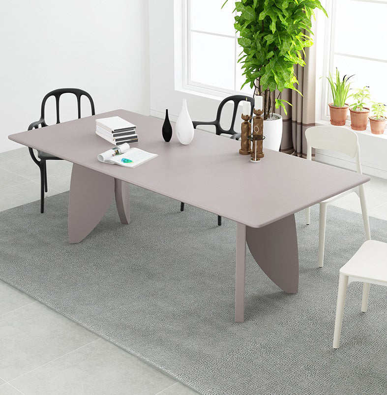 Mesa moderna de madera maciza para restaurante, mesa de comedor rectangular con 4 patas
