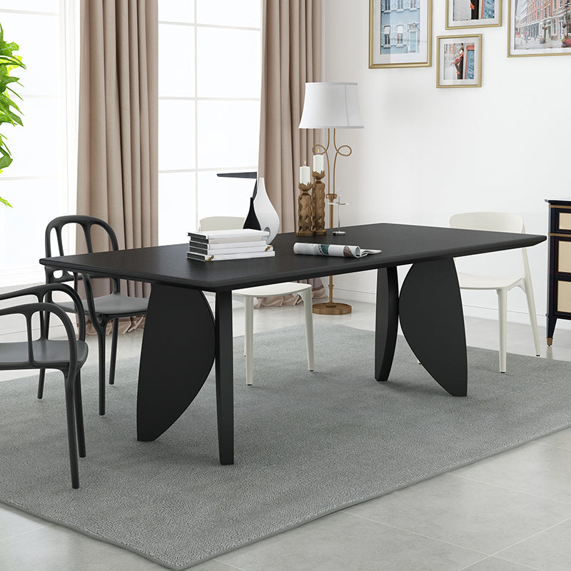 Mesa moderna de madera maciza para restaurante, mesa de comedor rectangular con 4 patas