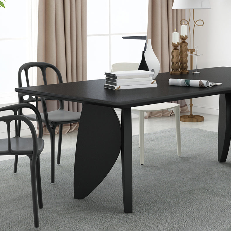 Mesa moderna de madera maciza para restaurante, mesa de comedor rectangular con 4 patas