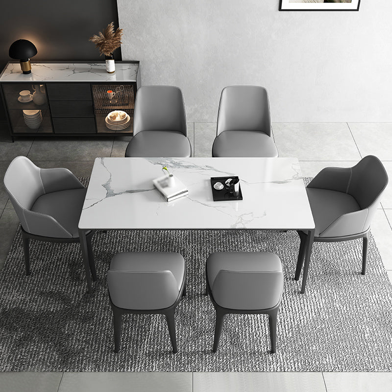 Rectangle Dining Site Table Simplicity Style Stone Furniture with 4-foot