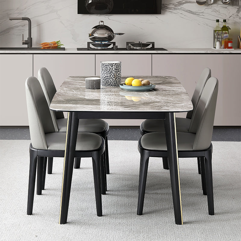 Meubles en pierre de rectangle de table de salle à manger de style industriel avec 4 pieds
