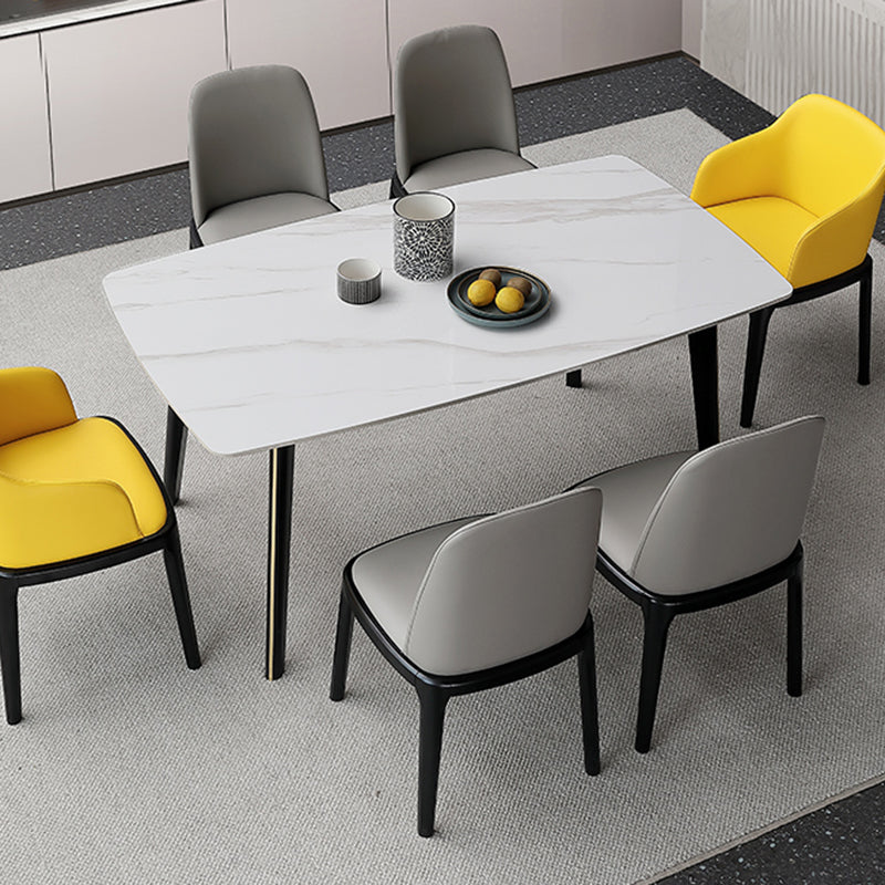 Meubles en pierre de rectangle de table de salle à manger de style industriel avec 4 pieds