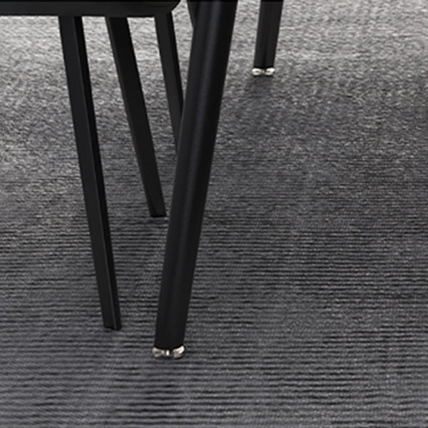 Mesa de comedor de rectángulo industrial de metal mesa de piedra sinterizada con piernas negras
