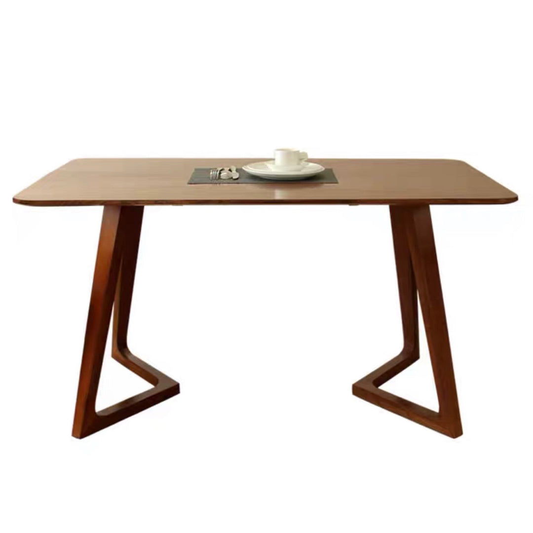 Rechthoek dubbele voetstuk moderne tafel massief hout vaste tafel voor thuis