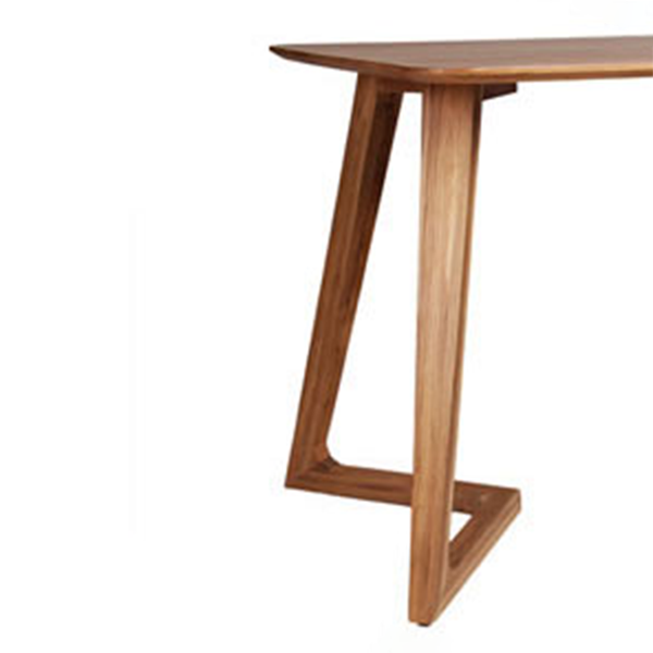 Rechthoek dubbele voetstuk moderne tafel massief hout vaste tafel voor thuis