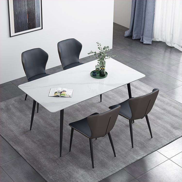 Mesa de comedor de estilo industrial rectangular Mesa fija de piedra sinterizada para cocina