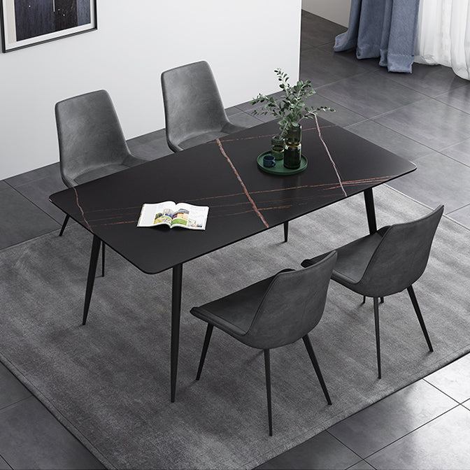 Mesa de comedor de estilo industrial rectangular Mesa fija de piedra sinterizada para cocina