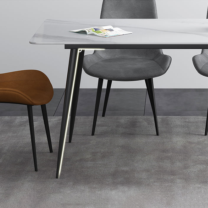 Mesa de comedor de estilo industrial rectangular Mesa fija de piedra sinterizada para cocina