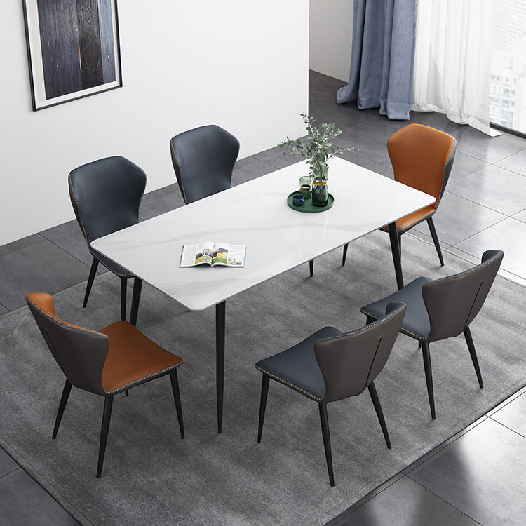 Mesa de comedor de estilo industrial rectangular Mesa fija de piedra sinterizada para cocina