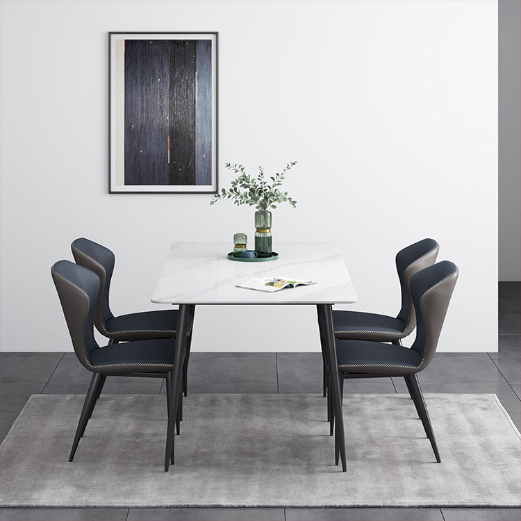 Mesa de comedor de estilo industrial rectangular Mesa fija de piedra sinterizada para cocina