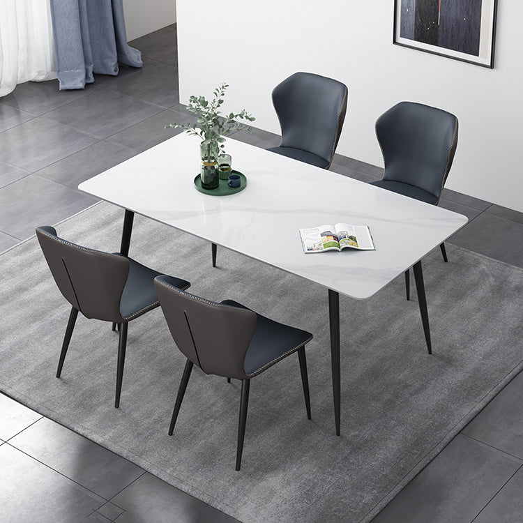 Mesa de comedor de estilo industrial rectangular Mesa fija de piedra sinterizada para cocina
