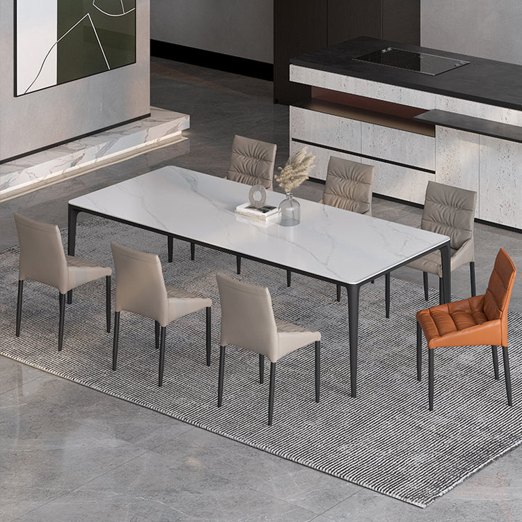 Rectangle Shape Dining Table Industrial Sintered Stone Table with 4 Legs