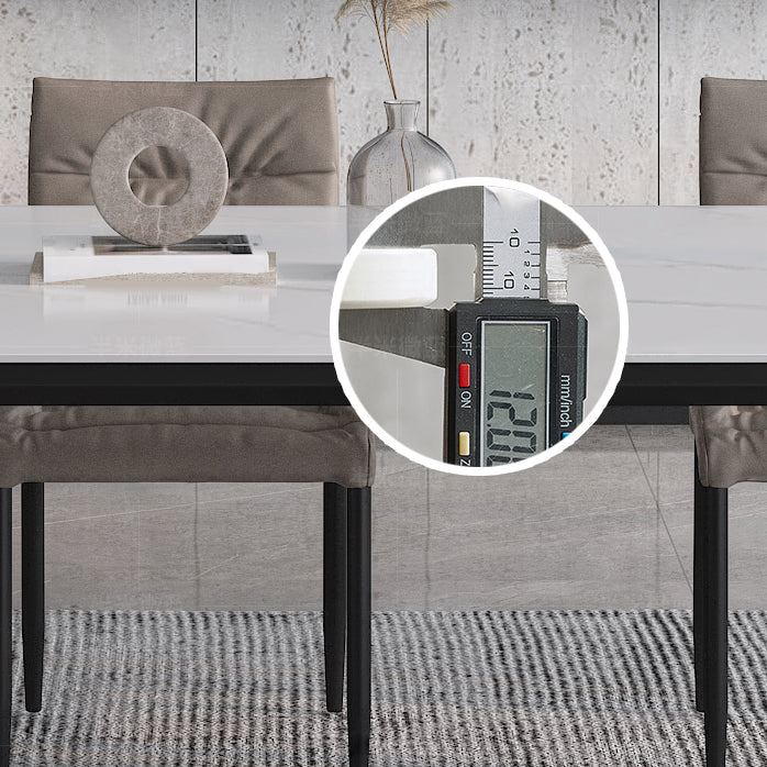 Rectangle Shape Dining Table Industrial Sintered Stone Table with 4 Legs