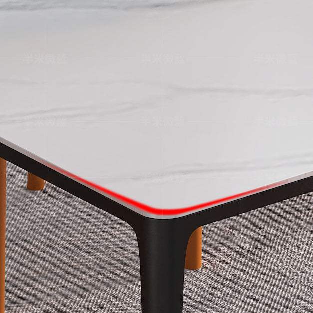 Rectangle Shape Dining Table Industrial Sintered Stone Table with 4 Legs