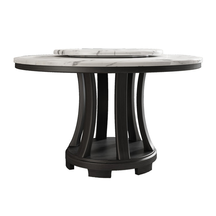 Mesa redonda del sitio de comedor sencille muebles de mármol con base de pedestal