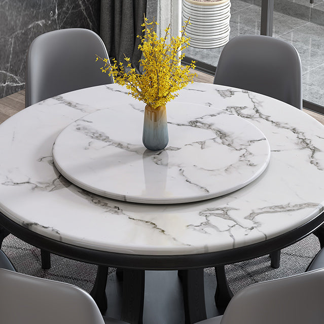 Mesa redonda del sitio de comedor sencille muebles de mármol con base de pedestal