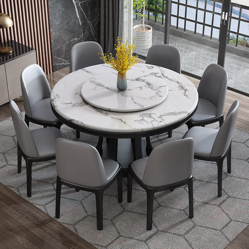 Mesa redonda del sitio de comedor sencille muebles de mármol con base de pedestal