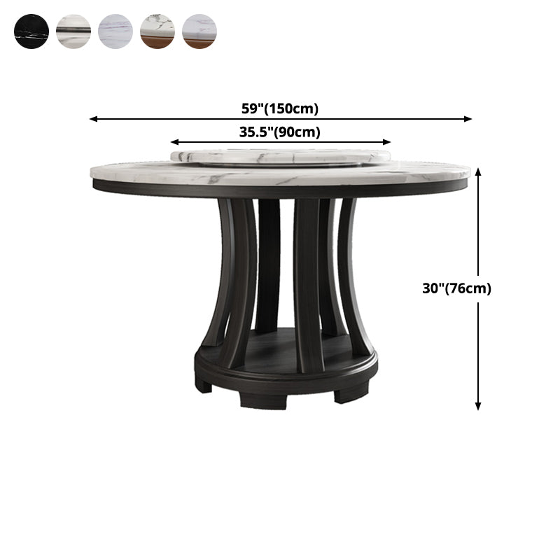 Mesa redonda del sitio de comedor sencille muebles de mármol con base de pedestal