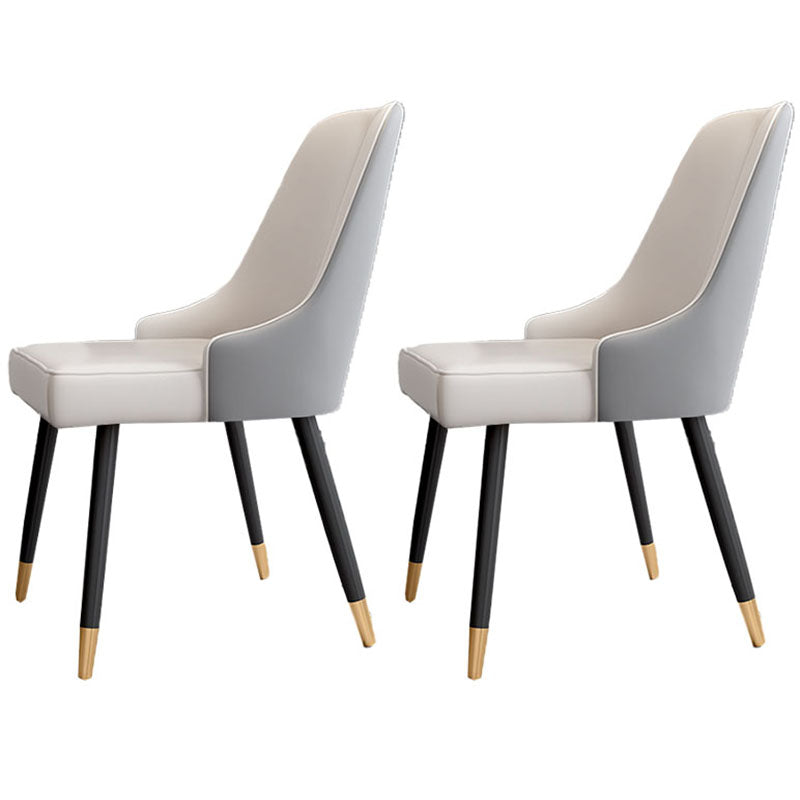 Sillas de comedor sin brazos tapizadas de diseño escandinavo con respaldo sólido que cena la silla lateral