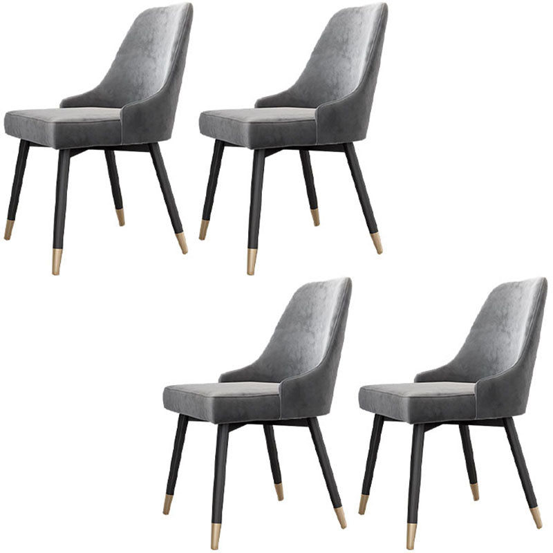 Sillas de comedor sin brazos tapizadas de diseño escandinavo con respaldo sólido que cena la silla lateral
