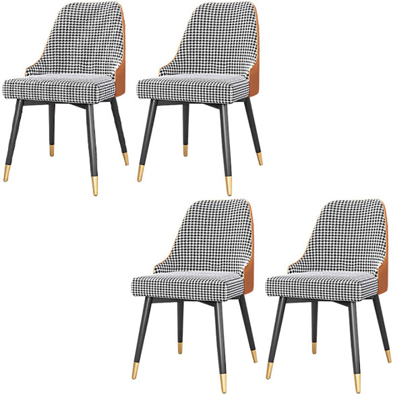 Sillas de comedor sin brazos tapizadas de diseño escandinavo con respaldo sólido que cena la silla lateral