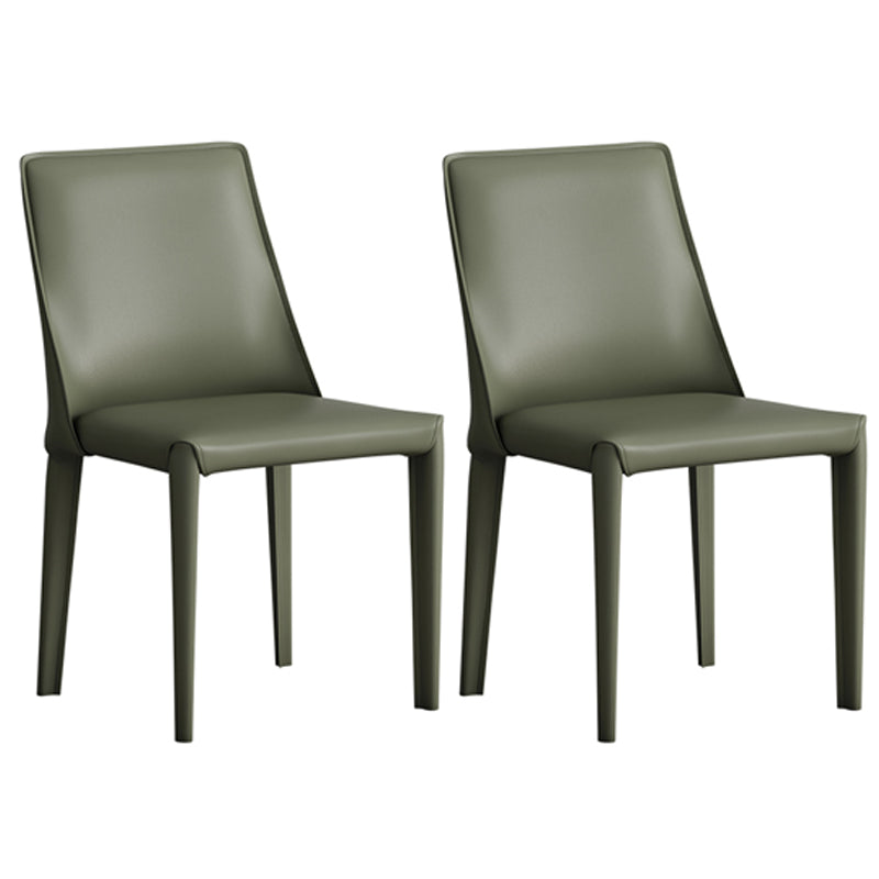 Silla lateral de cuero de hotel de estilo diseñador, silla de comedor con respaldo sólido y acabado mate