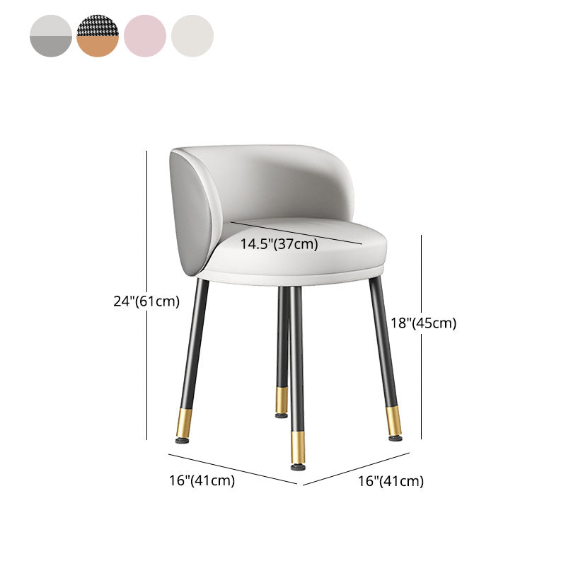 Sillas de comedor sin brazos con respaldo sólido de diseño escandinavo, sillas laterales tapizadas