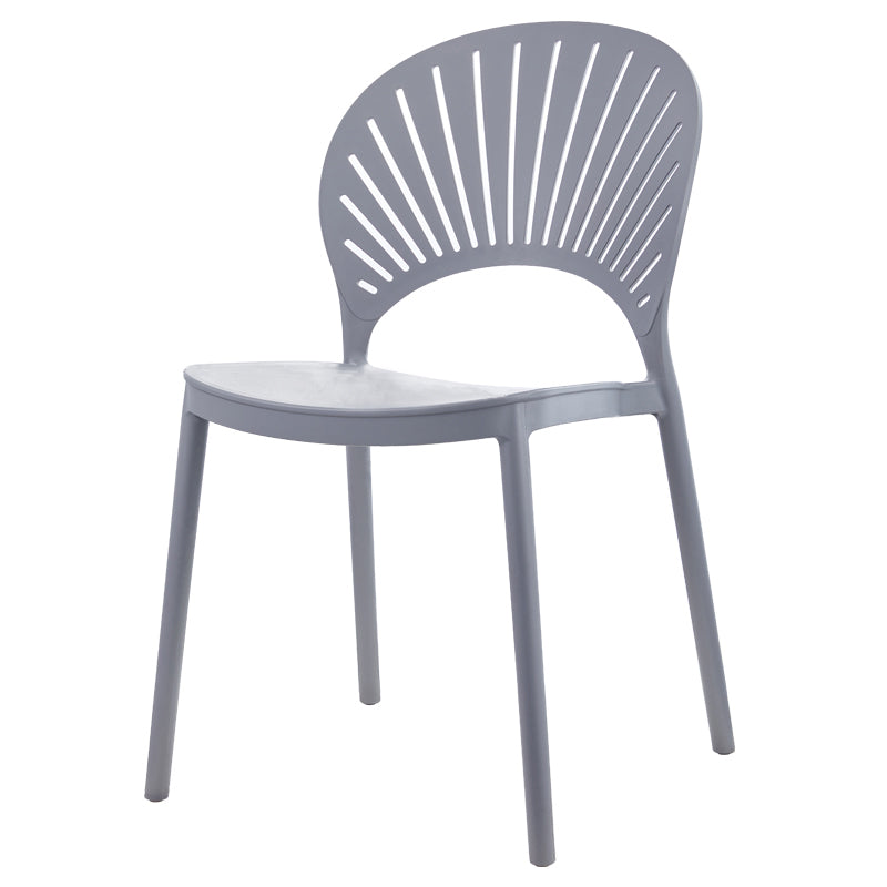 Silla plástica escandinava del respaldo abierto de la silla lateral del comedor de la cocina
