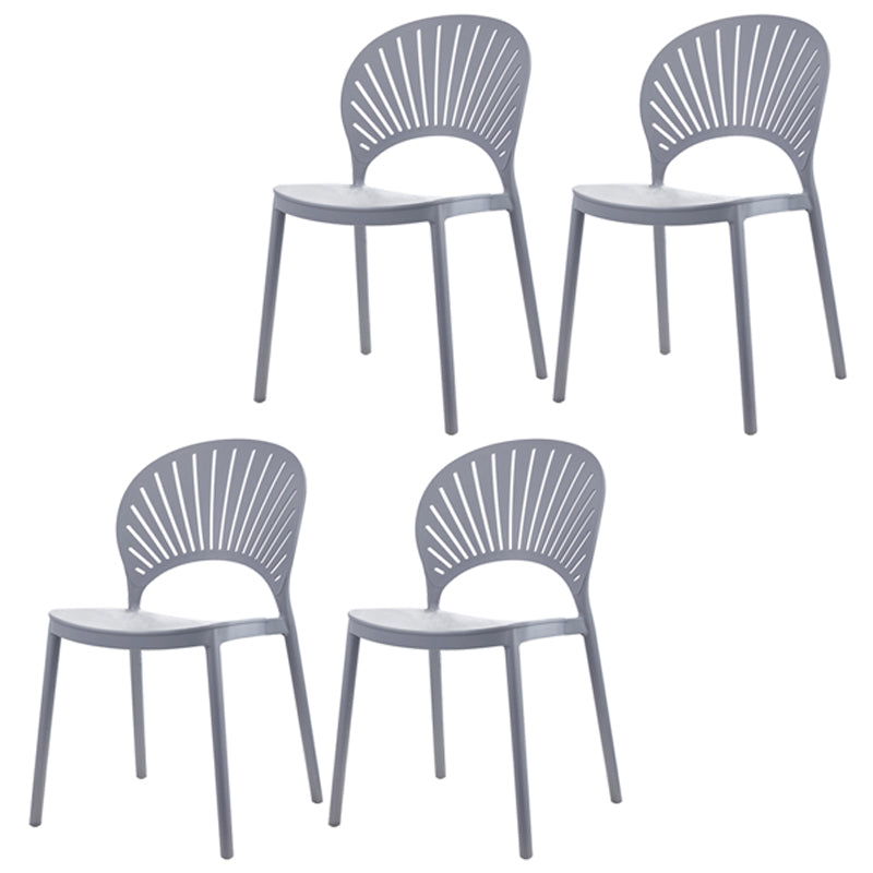 Silla plástica escandinava del respaldo abierto de la silla lateral del comedor de la cocina