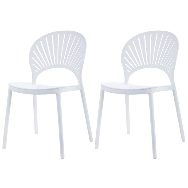 Silla plástica escandinava del respaldo abierto de la silla lateral del comedor de la cocina