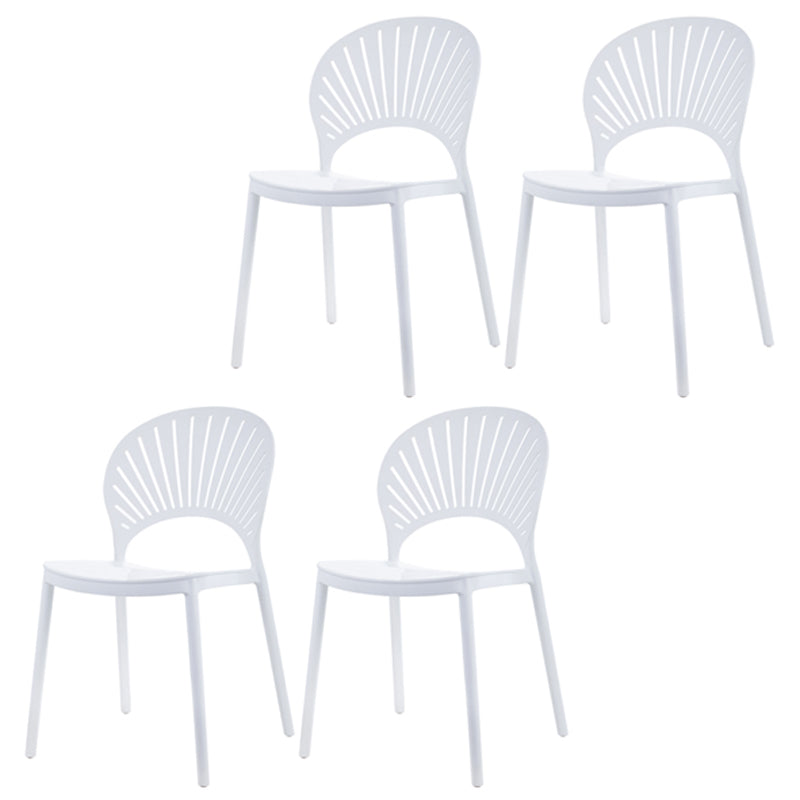 Silla plástica escandinava del respaldo abierto de la silla lateral del comedor de la cocina