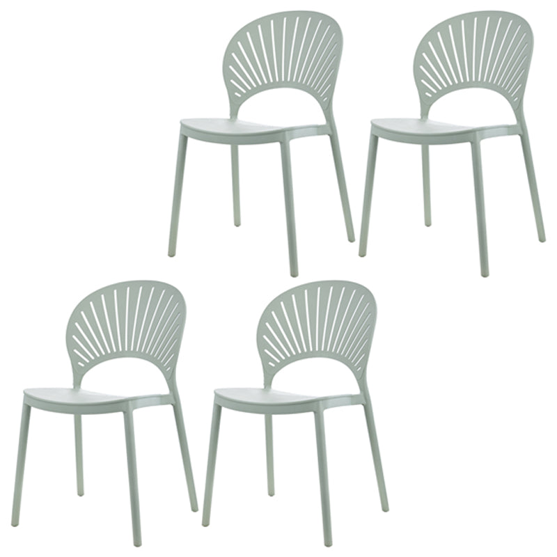 Silla plástica escandinava del respaldo abierto de la silla lateral del comedor de la cocina