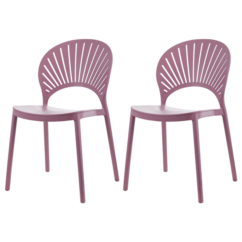 Silla plástica escandinava del respaldo abierto de la silla lateral del comedor de la cocina
