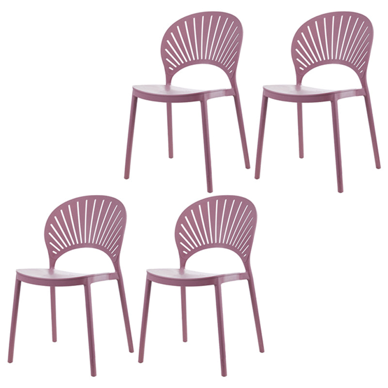 Silla plástica escandinava del respaldo abierto de la silla lateral del comedor de la cocina