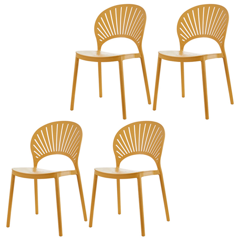 Silla plástica escandinava del respaldo abierto de la silla lateral del comedor de la cocina