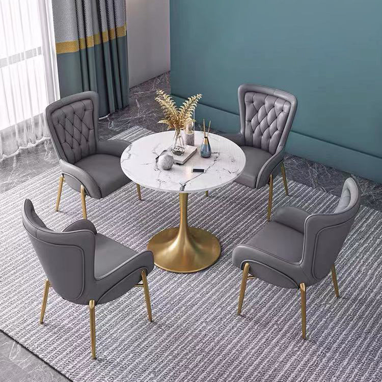 El comedor del metal de Glam preside el sillón lateral tapizado para el uso del restaurante