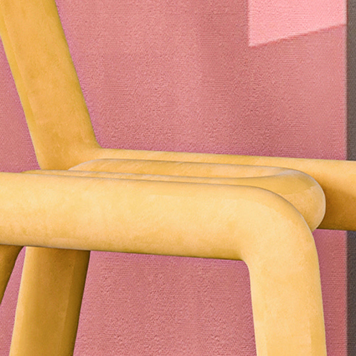 Silla lateral de terciopelo de hotel de estilo diseñador, acabado mate, parte trasera abierta, silla de comedor
