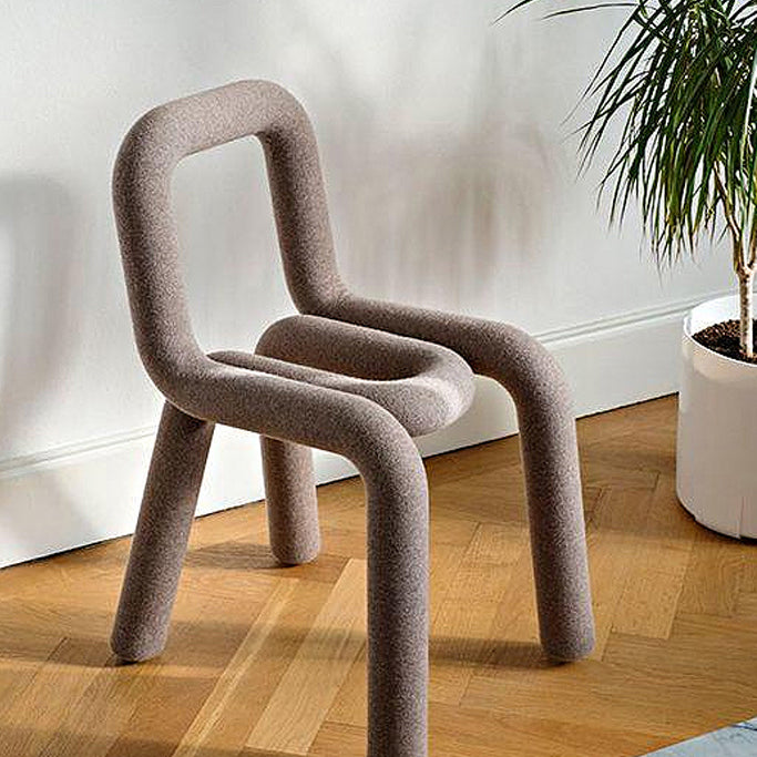 Silla lateral de terciopelo para sala de estar, estilo diseñador, acabado mate, respaldo abierto, silla de comedor