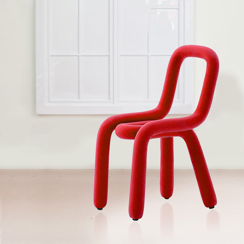 Silla lateral de terciopelo para sala de estar, estilo diseñador, acabado mate, respaldo abierto, silla de comedor