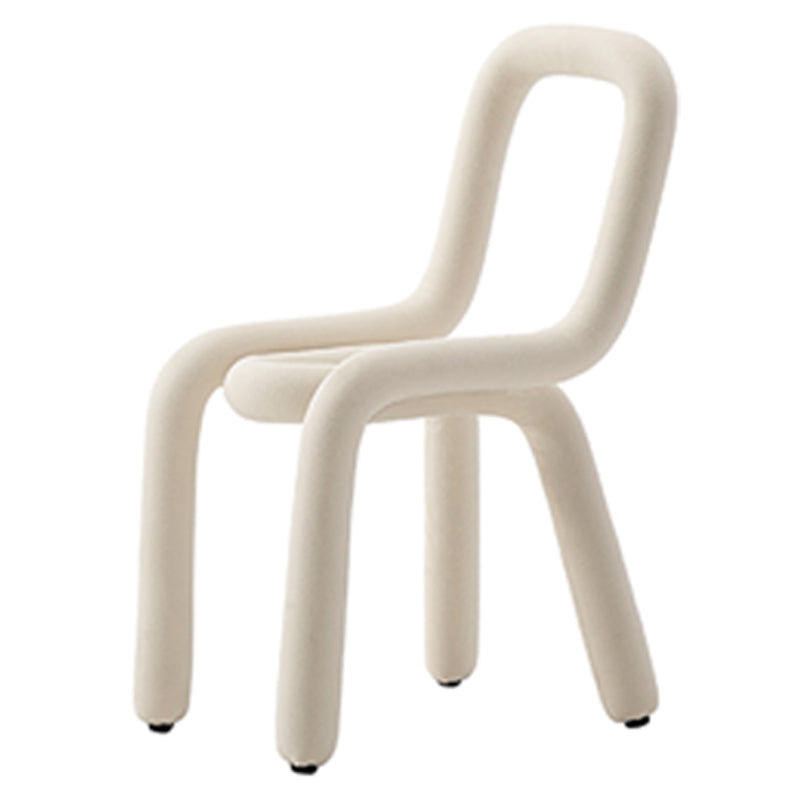 Silla lateral de terciopelo para sala de estar, estilo diseñador, acabado mate, respaldo abierto, silla de comedor