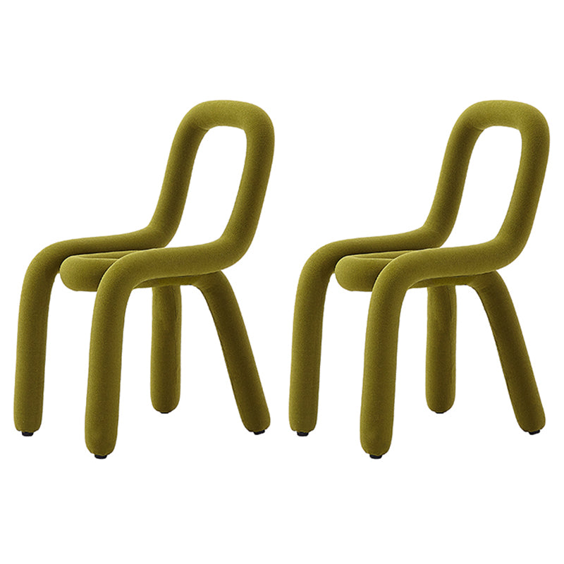 Silla lateral de terciopelo para sala de estar, estilo diseñador, acabado mate, respaldo abierto, silla de comedor