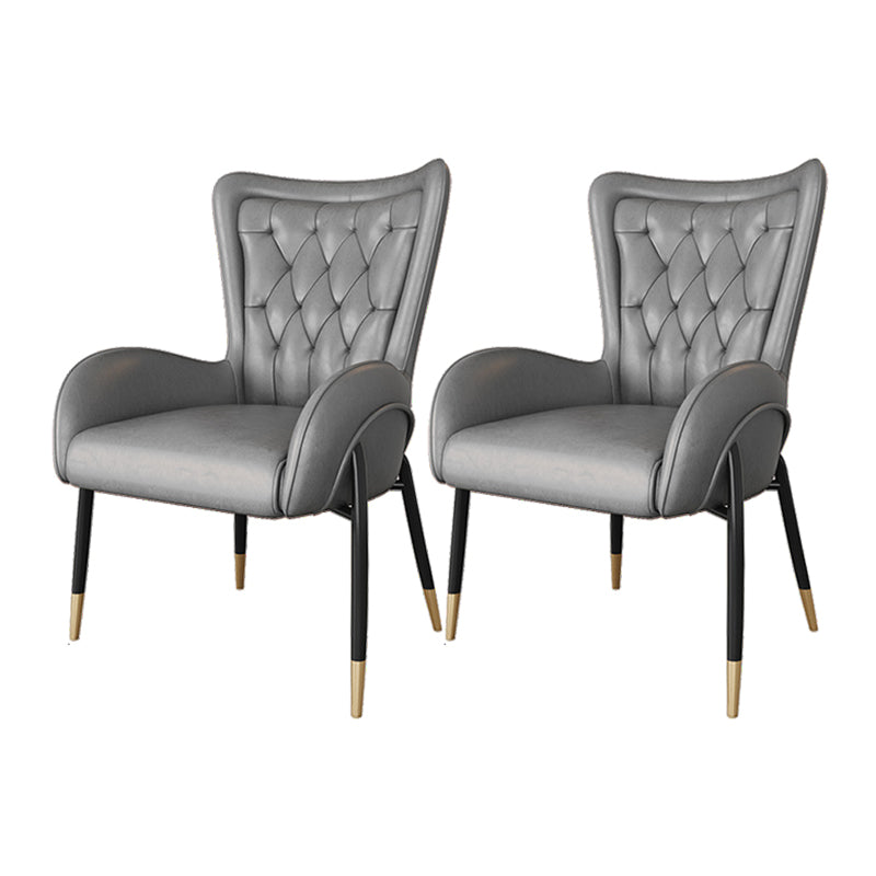 El comedor del metal de Glam preside la silla tapizada del brazo lateral para el uso en el hogar
