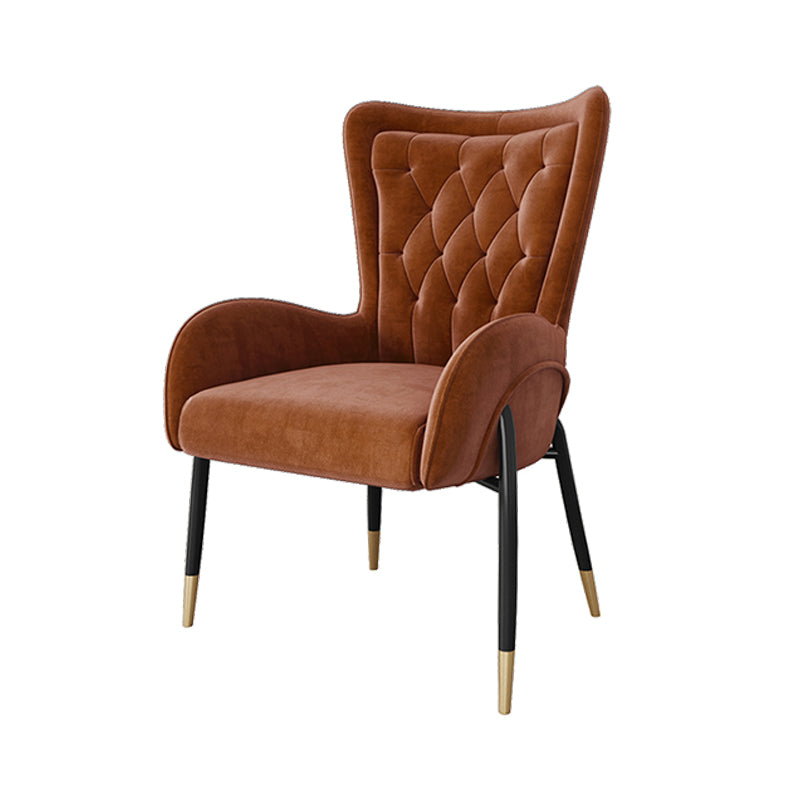El comedor del metal de Glam preside la silla tapizada del brazo lateral para el uso en el hogar