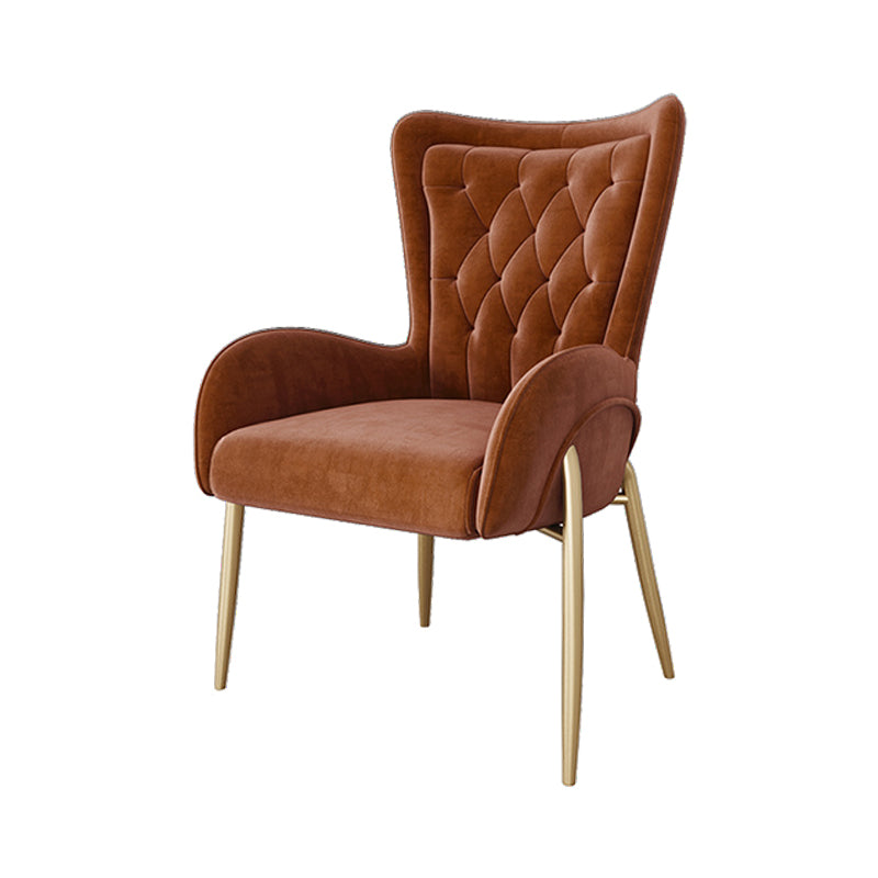 El comedor del metal de Glam preside la silla tapizada del brazo lateral para el uso en el hogar