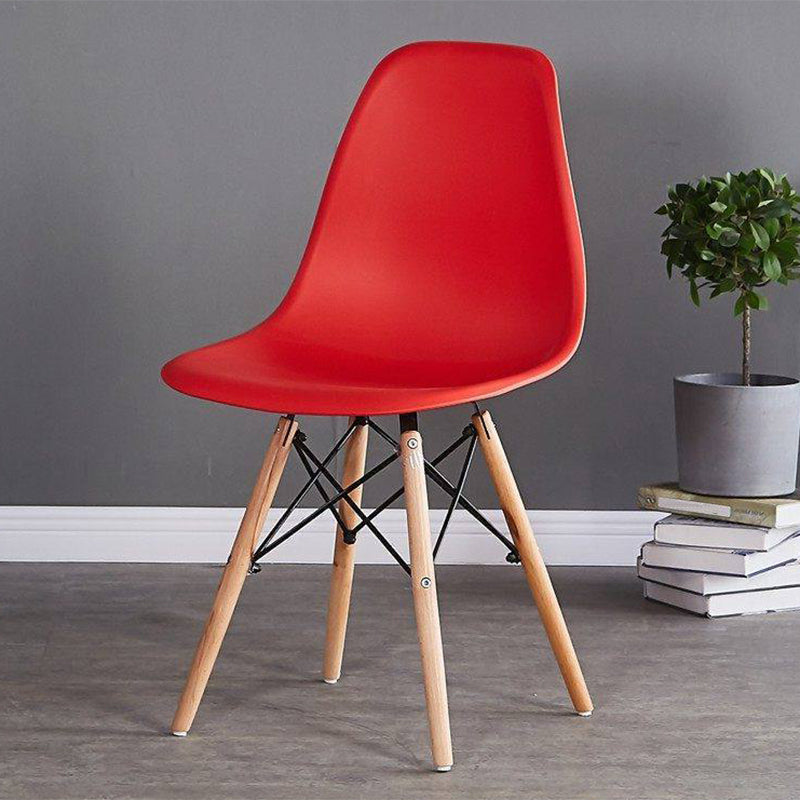 Wood Scandinavian Kitchen Dining Room Side Chair Solid Back Chair